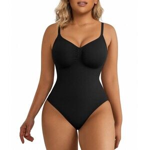SHAPERX Women's Tummy Control Shapewear Thong Bodysuit Seamless Body Shaper